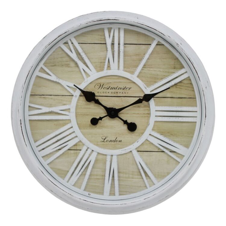 Maine & Crawford Holborn Roman Numeral Clock White 52 x 52 x 6 cm