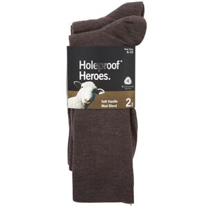 Holeproof Men's Rib Wool Business Socks 2 Pack Taupe 6 - 10
