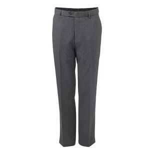 Farah Men's Flat Front Easy Care Polyester Business Trouser Charcoal
