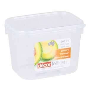 Decor Tellfresh 800 ml Plastic Oblong Food Storage Container