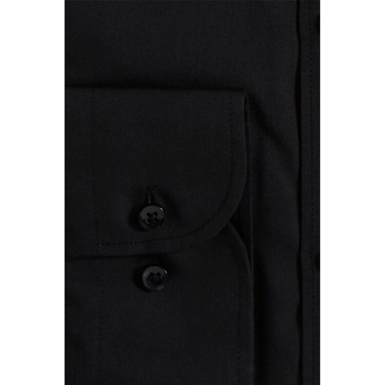 Van Heusen Men's Long Sleeve Poly Cotton Shirt Black