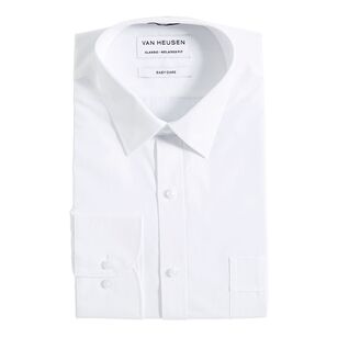 Van Heusen Men's Long Sleeve Poly Cotton Shirt White
