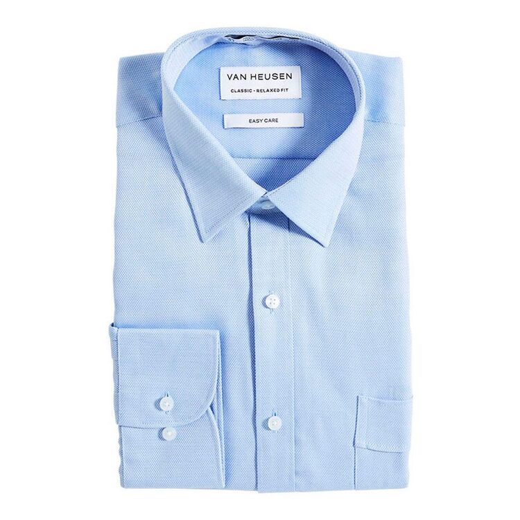 Van Heusen Men's Nailhead Long Sleeve Business Shirt Blue