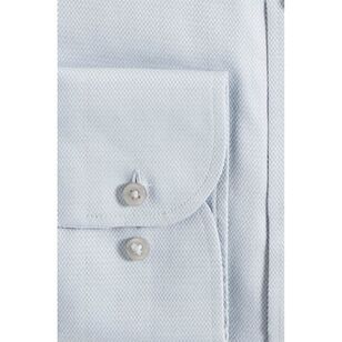 Van Heusen Men's Nailhead Long Sleeve Business Shirt Silver
