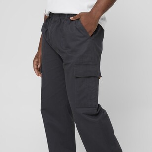 Savane Men's Panama Elastic Waist Zipfly Cargo Pants Black Medium