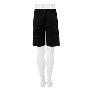 Savane Men's Elastic Waist Cargo Shorts Black