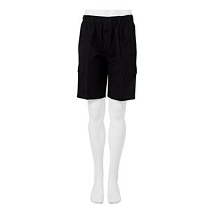 Savane Men's Elastic Waist Cargo Shorts Black