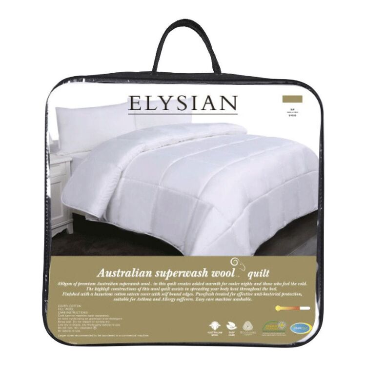 Elysian 450 GSM Australian Superwash Wool Quilt Super King
