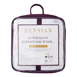 Elysian 450 GSM Australian Superwash Wool Quilt White