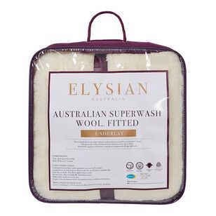 Elysian 450 GSM Australian Washable Wool Underlay White Double