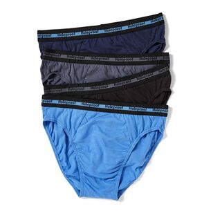 Holeproof Men's Attached Elastic Brief 4 Pack Blue & Multicoloured