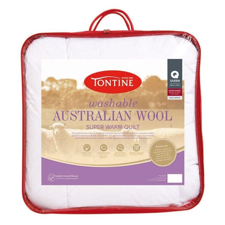 Tontine 500 GSM Super Warm Washable Australian Wool Quilt Super King