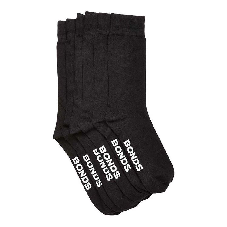 Bonds Men's Oxford Crew Socks 3 Pack Black