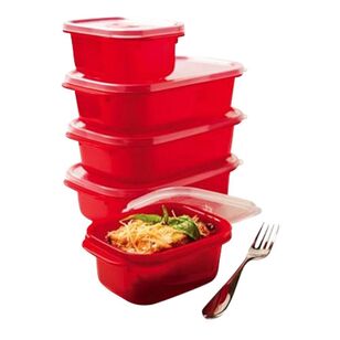 Decor Microsafe Oblong Food Storage Container 5 Pack