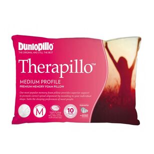 Dunlopillo Therapillo Memory Foam Medium Profile Pillow White Standard