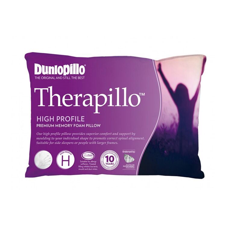 Dunlopillo Therapillo Memory Foam High Profile Pillow Grey Standard