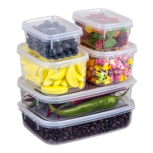 Decor Tellfresh Plastic Oblong Food Storage Container 6 Pack