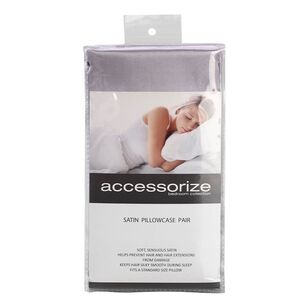 Accessorize Satin Pillowcase Pack Of 2 Silver