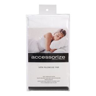 Accessorize Satin Pillowcase Pack Of 2 White