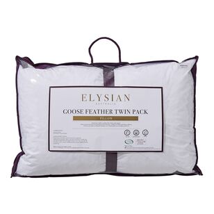 Elysian Goose Feather Pillow 2 Pack White Standard