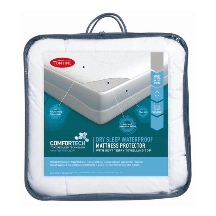 Tontine Comfortech Dry Sleep Waterproof Mattress Protector White