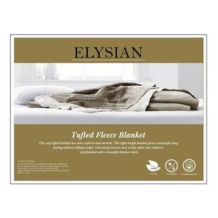 Elysian Tufted Fleece Blanket Single Bed Sand Single