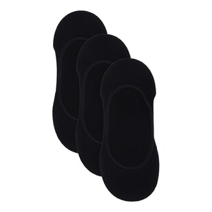 Underworks Women's Invisible Footlets 3 Pack Black