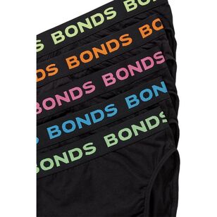 Bonds Men's Hipster Brief 5 Pack Black Multicoloured