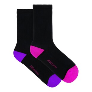 Underworks Women's Socks Cushion 2 Pack Black