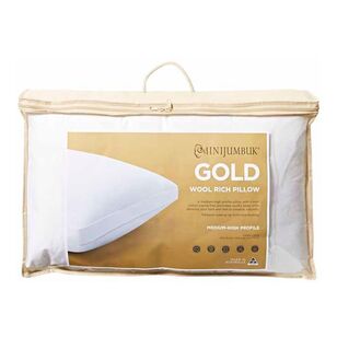 MiniJumbuk Gold Wool Pillow Medium/High Profile Standard