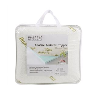 Phase 2 Bamboo Gel Infused Mattress Topper White Queen