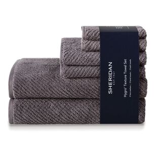 Sheridan Hygro Texture 6-Piece Towel Set Granite Set
