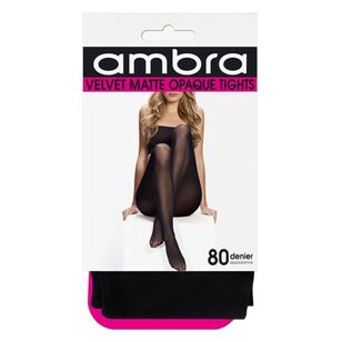 Ambra Women's Velvet Matte Opaque Tights Black
