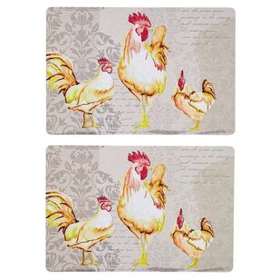 Just Home Roosters Placemant 2 Pack