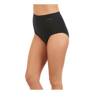 Ambra Women's Smooth Lines Full Brief 2 Pack Black