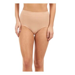 Ambra Women's Smooth Lines Full Brief 2 Pack Nude