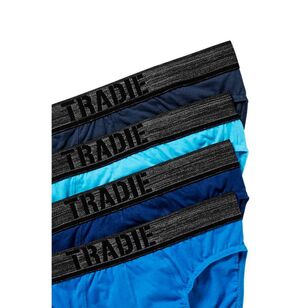 Tradie Black Men's Brief 4 Pack Blue