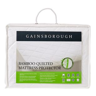 Gainsborough Bamboo Quilted Mattress Protector White Queen
