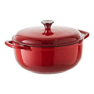 Smith & Nobel Traditions 6L Cast Iron Casserole Pot Red