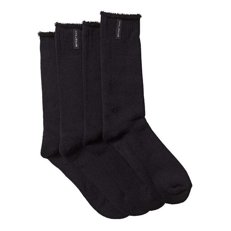 Explorer Men's Original Cotton Socks 2 Pack Black