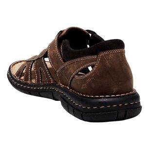 Hush Puppies Men's Whip Closed Back Leather Sandals Brown