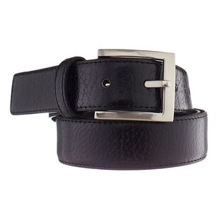 Bronson Casual Men's Textured Leather Belt With Stitching 32 mm Black