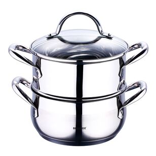 Bergner Gourmet 9.3L 3-Piece Stainless Steel Induction Steamset