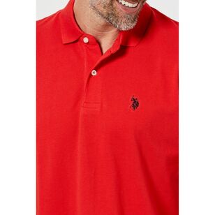 U.S. Polo Assn. Men's Short Sleeve Regular Fit Cotton Pique Polo Light Red