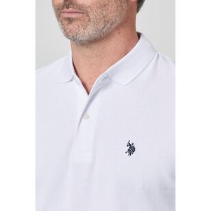 U.S. Polo Assn. Men's Short Sleeve Regular Fit Cotton Pique Polo White