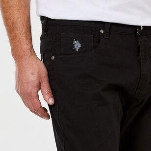 U.S. Polo Assn. Men's 5 Pocket Cotton Twill Pants Black