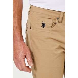 U.S. Polo Assn. Men's 5 Pocket Cotton Twill Pants Camel