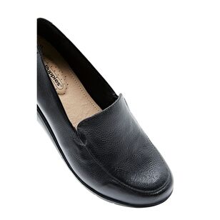 Hush Puppies Women's Diandra Leather Wedge Heel Loafers Black