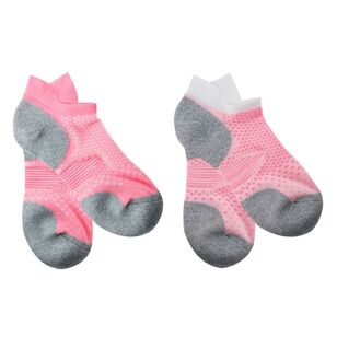 Jack Of All Trades Women's Ultra Active Performance Coolmax Socks 2 Pack Coral & White
