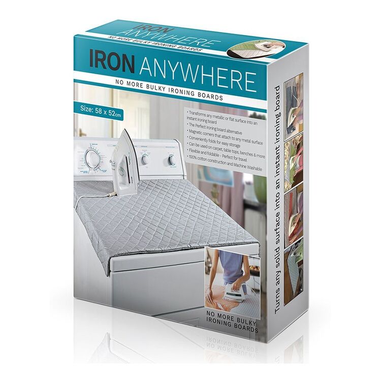 Iron Anywhere Ironing Mat Grey 58 x 52 cm